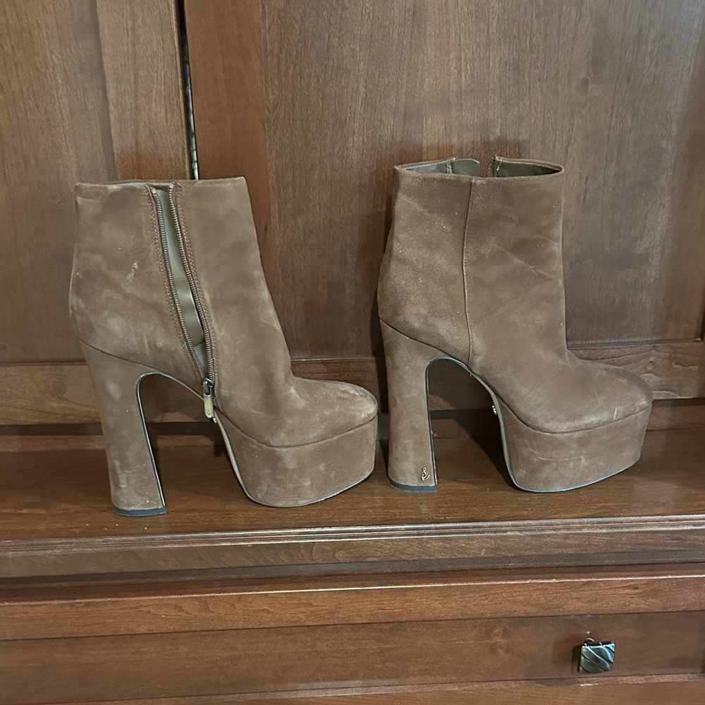 Sam Edelman Brown Suede Heeled Boots